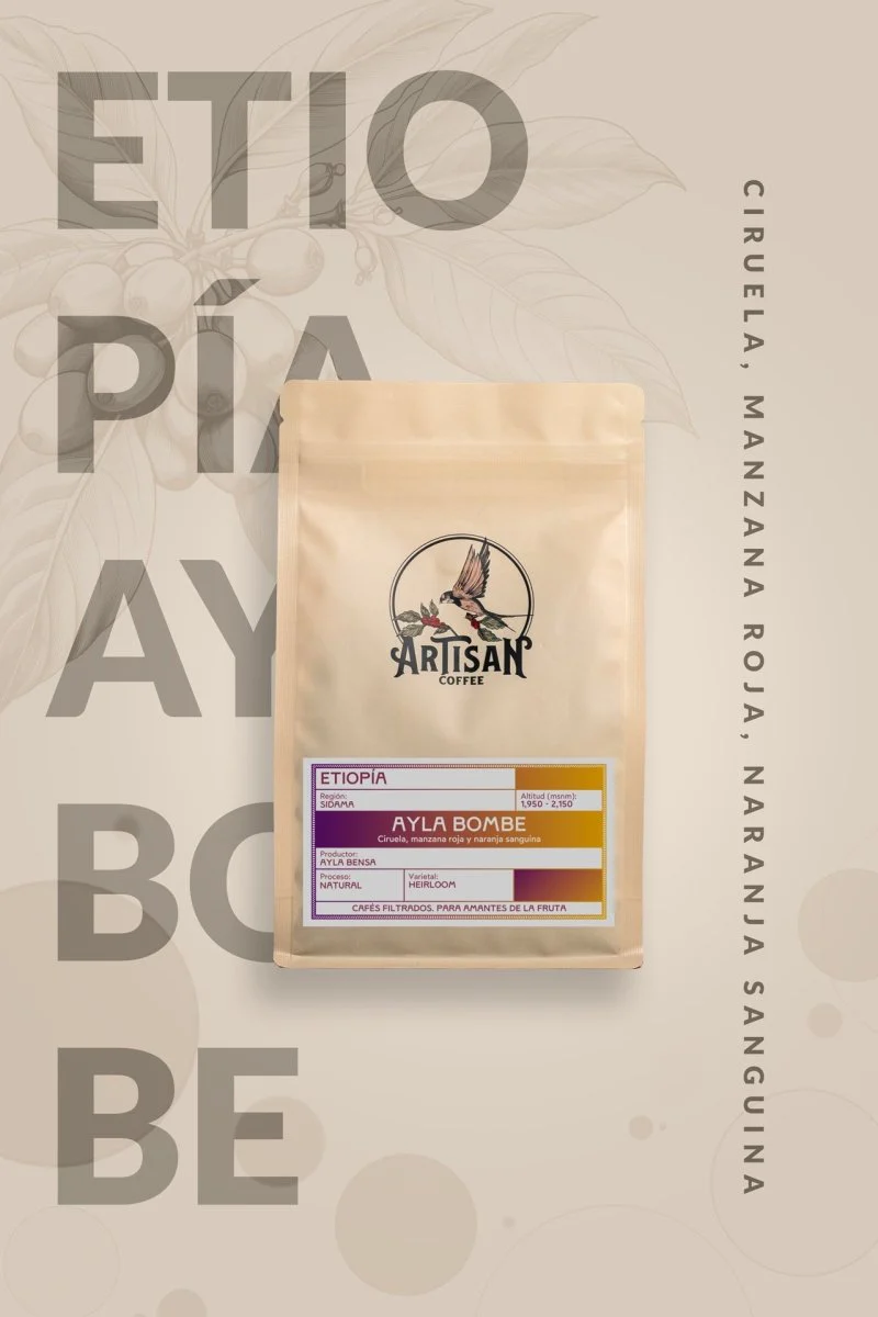 Ayla Bombe. Café de Etiopía, Sidama. Natural